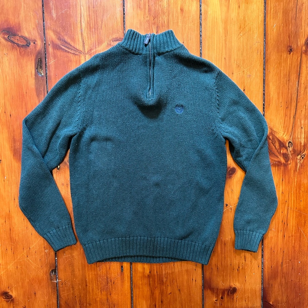 Green Chaps Quarter Zip Knit Sweater | Men’s Size Small